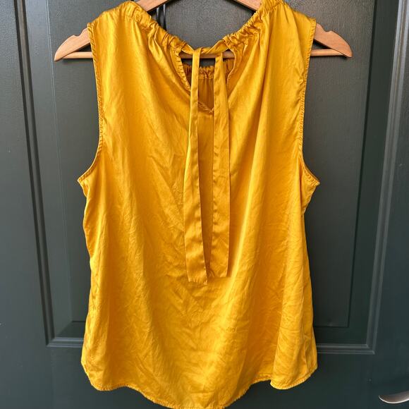 Antonio Melani Silk Tank Top Mustard Gold Quiet Luxury Minimalist Capsule M - Picture 4 of 7